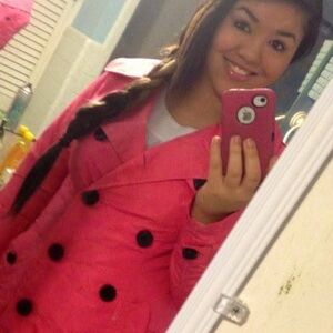 Women's Pink Double-Breasted Coat